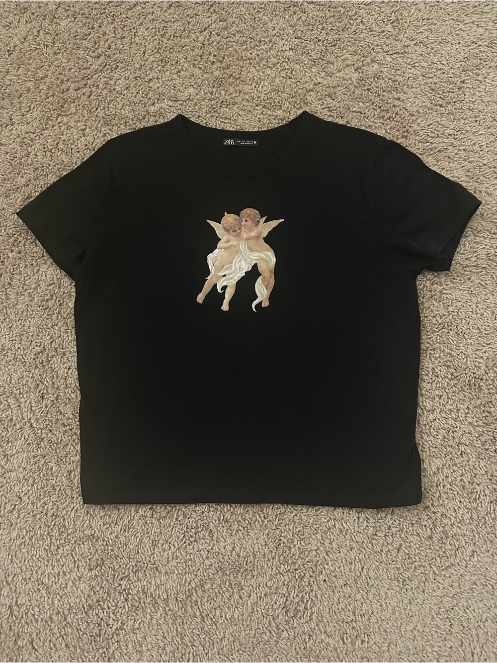 Zara Classic Graphic Black T-Shirt